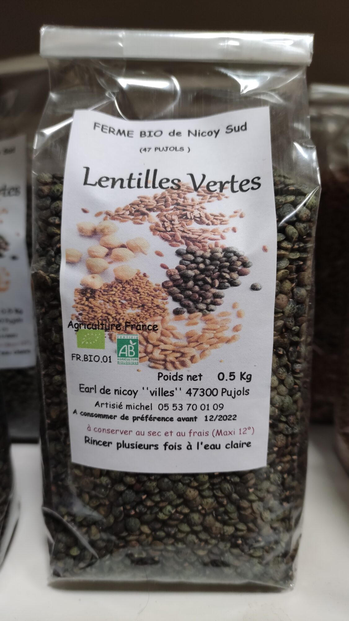 La ferme de la distillerie - Lentilles vertes - 500g 1Kg –