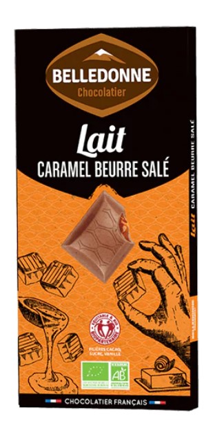 Tablette de Chocolat Noir Fourrée au Caramel au Beurre Salé